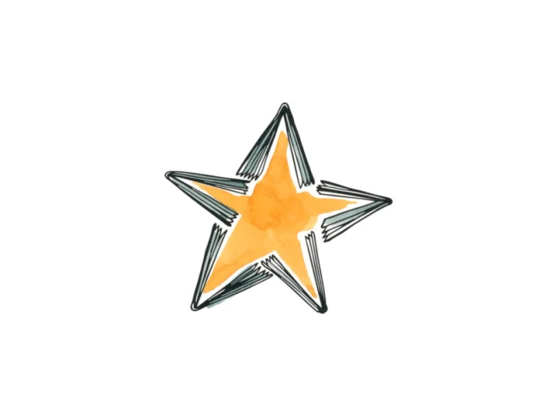 A yellow star inside an outlined star